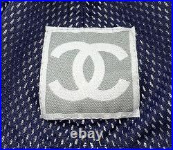 CHANEL Sport Vintage Coco Mark Logo Mesh Cap Hat Accessories Dark Blue RankAB