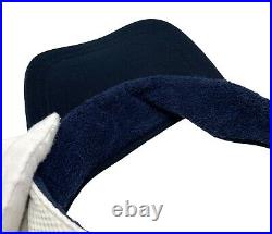 CHANEL Sport Vintage Coco Mark Visor Hat Mesh White Dark Blue Nylon RankAB