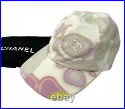 CHANEL Vintage Coco Mark Logo Baseball Cap Hat #M Cotton Multicolor RankAB