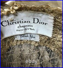 CHRISTIAN DIOR 1960s Chapeaux Woven Textured Net Bubble Hat Vintage