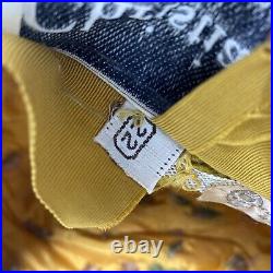 CHRISTIAN DIOR Chapeaux Vtg Knit Crochet Golden Mustard Beaded Turban Hat Size22