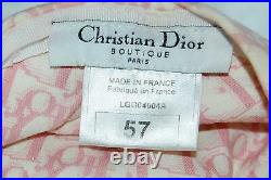 CHRISTIAN DIOR Vintage Pink Trotter Monogram Newsboy Hat Rhinestone