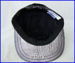 CHRISTIAN DIOR boutique monogram metallic gray black ladies cap hat 57