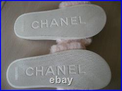 Chanel Made In Italy Pink Fuzzy Slides Size Medium