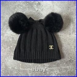 Chanel Vintage Amazing Woman's Knit Beanie Hat (made in Italy)