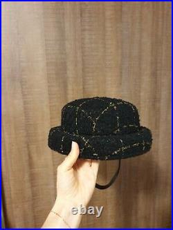 Chanel tweed bowler hat authentic vintage