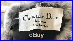 Chinchilla Christian Dior Fur Hat Paris / New York