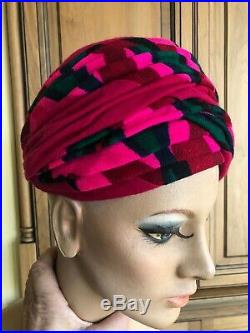 Christian Dior Chapeaux Colorful Vintage 1960's Turban