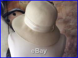 Christian Dior Chapeaux Hat Ivory Cream Fedora Diorling wool felt vintage hat