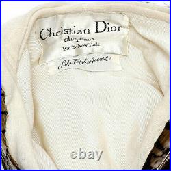 Christian Dior Chapeaux Paris-New York Vintage Ladies Feather Ivory Turban Hat S