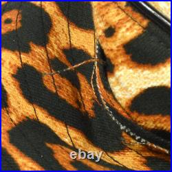 Christian Dior Leopard Pattern Hat Beige #58 Cotton Vintage Authentic AK31562e