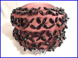 Christian Dior Marshall Field Bronze Pillbox Black Lavish Beadwork 1950s Mint