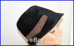 Christian Dior Vintage 50s 60s MOD Pony-Hair Leather Rich Equestrian Hat