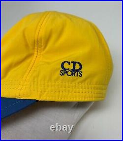 Christian Dior Vintage CD Sports Bicolor Baseball Cap Blue Yellow Free Size