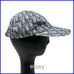 Christian Dior Vintage Trotter Monogram Baseball Cap #58 Hat Blue Cotton RankAB