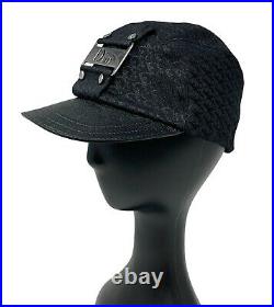 Christian Dior Vintage Trotter Monogram Baseball Cap Hat Glitter Black RankA
