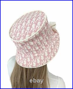Christian Dior Vintage Trotter Monogram Bijou Logo Bucket Hat #58 Pink RankAB