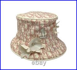 Christian Dior Vintage Trotter Monogram Bucket Hat #57 Sequins Pink RankAB
