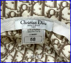 Christian Dior Vintage Trotter Monogram Bucket Hat Accessory Beige RankAB+