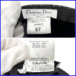 Christian Dior Vintage Trotter Monogram Cap #57 Silver Glitter Polyester RankAB+