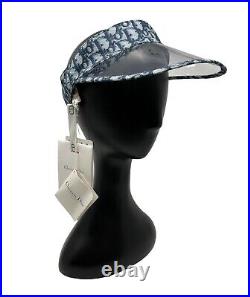 Christian Dior Vintage Trotter Monogram Visor #58 Hat Dark Blue Cotton Rank AB+