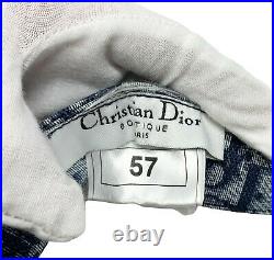 Christian Dior Vintage Trotter Monogram Visor Hat Clear Dark Blue Cotton RankAB