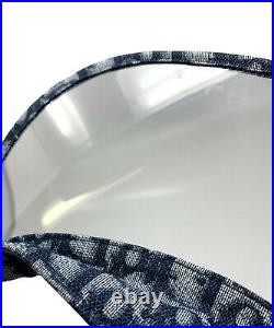 Christian Dior Vintage Trotter Monogram Visor Hat Clear Dark Blue Cotton RankAB