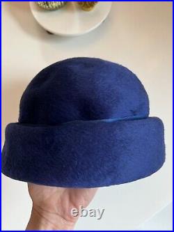 Christian Dior Women's Vintage Navy Fur Hat -Pristine
