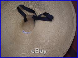 Christian Dior vintage straw hat 1950's / 60's beach hat Jacquemus oversized hat