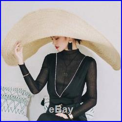 Classy Look Exaggeration Large 40cm Wide Brim Wheat Straw Hat Handicraft1 Meter