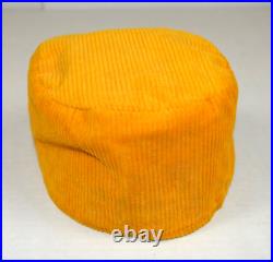 Corduroy Hat VTG 50s Golden Yellow Soft Corduroy Cap Tucked Ear Flap 6 X 6