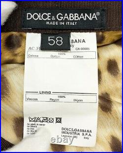 DOLCE&GABBANA Vintage Leopard Logo Newsboy Cap Hat #58 Beige Cotton RankAB+