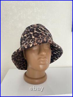 Dolce & Gabbana Mare Leopard Print Vintage Fedora Bucket Hat Cap Womens Cotton