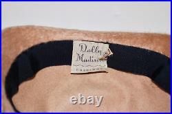 Dolly Madison Original vintage fuzzy felt fur with feather hat