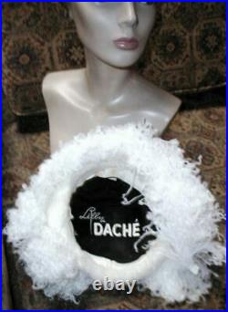 Dramatic 1950s LILLY DACHE White Ostrich Plume Hat Frilly Dr. Zhivago Style