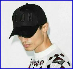 Dsquared2 Icon Logo Black Hat Baseball Cap Embroidered Vintage Cappy Unisex New