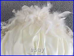 ELSIE MASSEY Vintage Victorian Touring Hat Derby Wedding Ivory Roses Pearls EXC