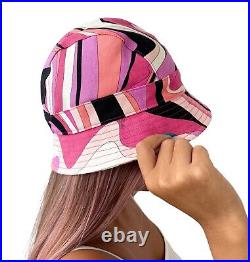EMILIO PUCCI Vintage Bucket Hat Multicolor Pink Purple Spring Summer #2 RankAB