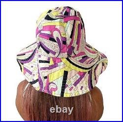 EMILIO PUCCI Vintage Multicolor Bucket Hat Purple Pink Spring Summer #3 RankAB