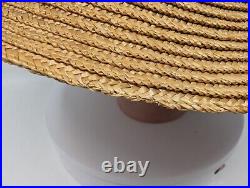 EXCEPTIONAL! Late Victorian STOVEPIPE Straw Hat Taffeta Ribbon ANTIQUE Women's