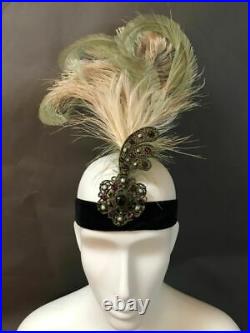 Early 1900's Jeweled Feathered Headpiece