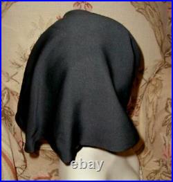 Early Couture 1950s Christian DIOR New York NUN'S HAT Black Silk Draped Veil