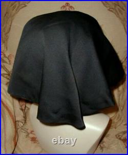 Early Couture 1950s Christian DIOR New York NUN'S HAT Black Silk Draped Veil