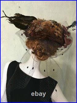 Edwardian HAT Exceptional withfull BIRD from Saratoga Hat Shows