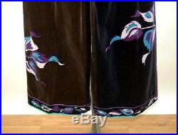 Emilio Pucci pants velvet wide leg two tone floral 1960s Made in Italy Saks