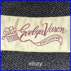 Evelyn Varon Exclusive Cloche Roadster Hat Blue Straw 1960s Mod GoGo Style