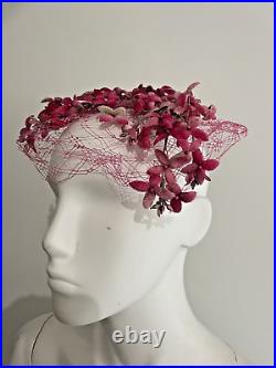 Evelyn Varon Floral Velvet Fascinator Hat Mesh Veil ladies Lot of 6 1940s