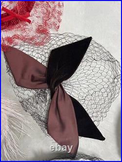 Evelyn Varon Floral Velvet Fascinator Hat Mesh Veil ladies Lot of 6 1940s