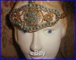 Exquisite 1910s Antique FRENCH Jeweled Bandeau w Swooping Egret Plumes Flapper