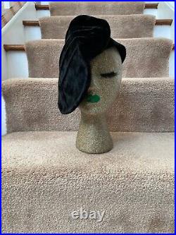 Fab Dramatic Velvet Vintage Hat